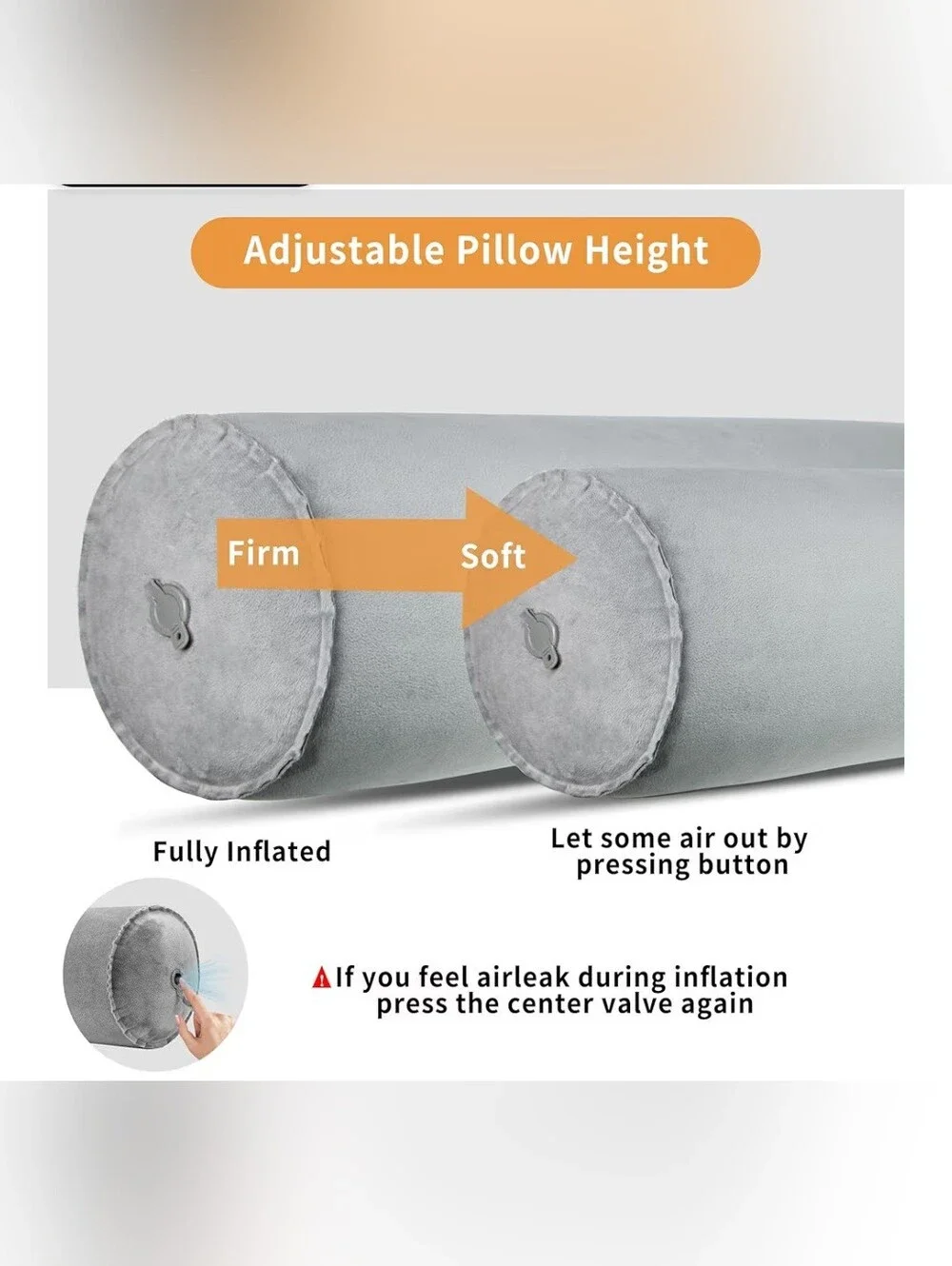 Eulant inflatable long body pillow for adults ,kids for hugging sleeping New